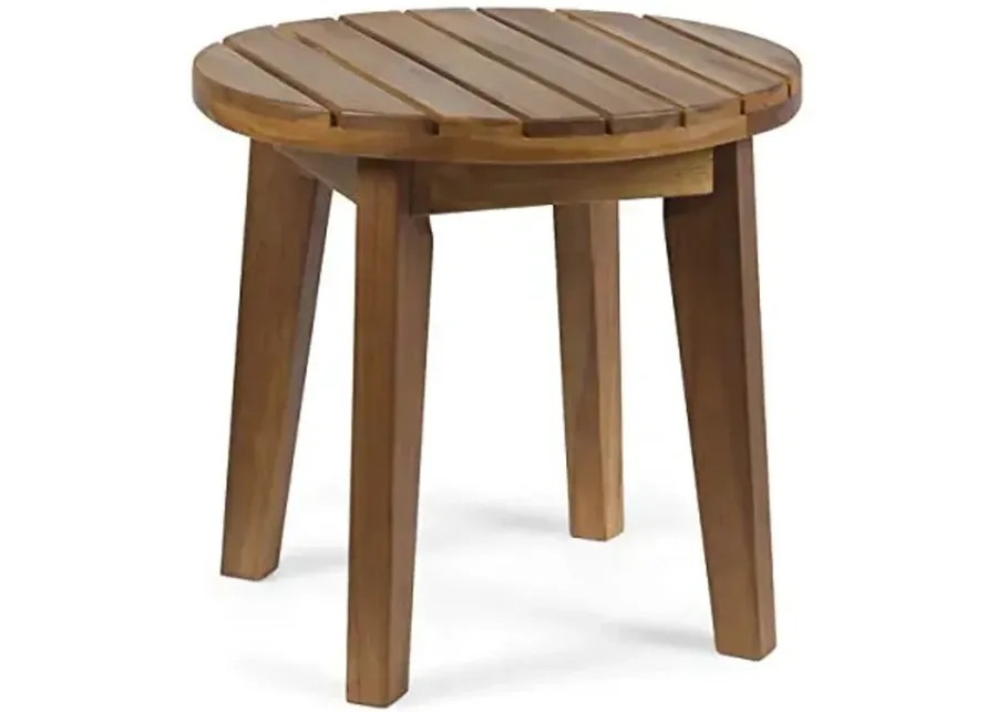 Christopher Knight Home Parker Outdoor 16" Acacia Wood Side Table, Teak Finish-Parker, teak Finish