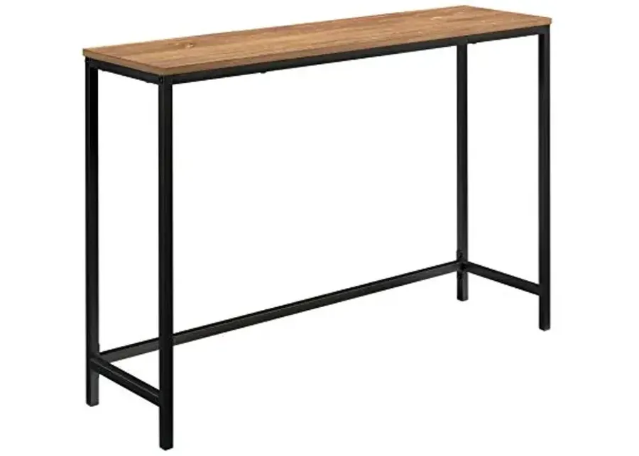 Sauder North Avenue Narrow Metal and Wood Console Table, Sindoori Mango Finish-Sindoori Mango Finish