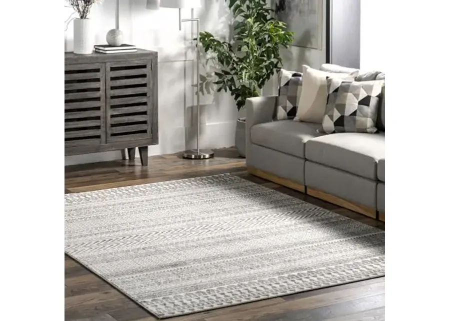 nuLOOM Artemisia Modern Tribal Transitional Geometric Area Rug, 6' 7" x 9', Catherina Grey-Catherina Grey