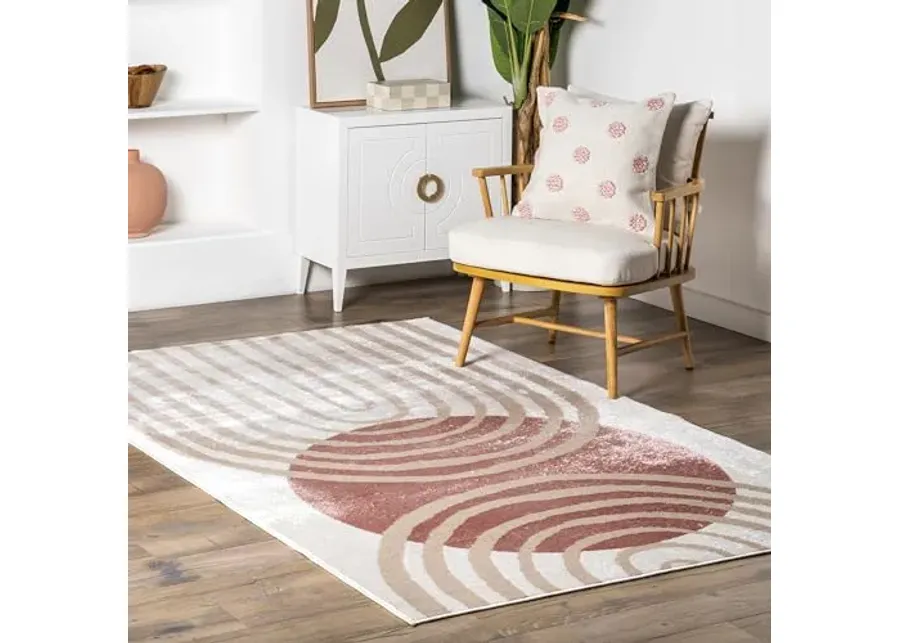 nuLOOM Shandra Abstract 5x8 Area Rug for Living Room Bedroom Dining Room Kitchen, Blush/Ivory-Shandra Blush
