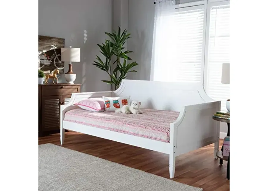 Baxton Studio Mariana Classic and Traditional White Finished Wood Twin Size Daybed-White