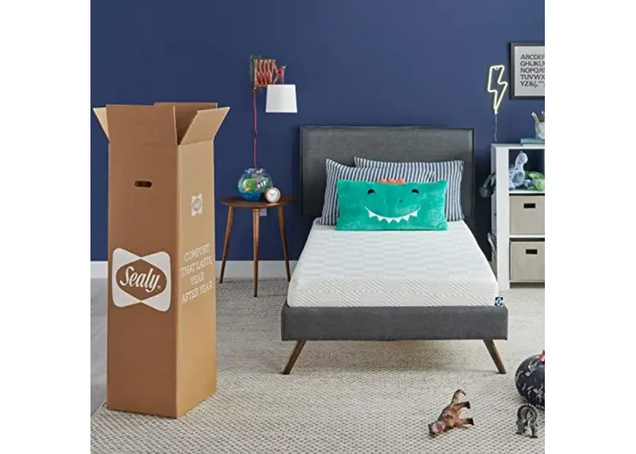 Sealy 6" Medium-Firm Adaptive Memory Foam Mattress with CopperChill Technology, Cooling Memory Foam Mattress for Pressure Relief, Twin, White-Onyx