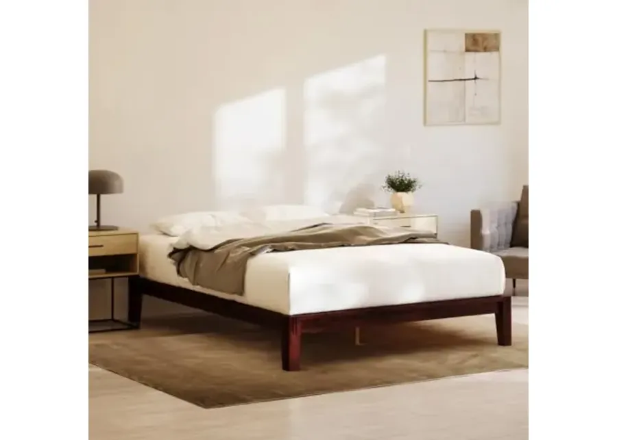 Nectar Bamboo Platform Bed Frame - Twin - Walnut - Floating Center Support Legs - 12é¥?Height - Easy Tool Free Set Up - Contemporary and Durable - Sturdy Wooden Support Slats - Holds Up to 500 Pounds-Walnut