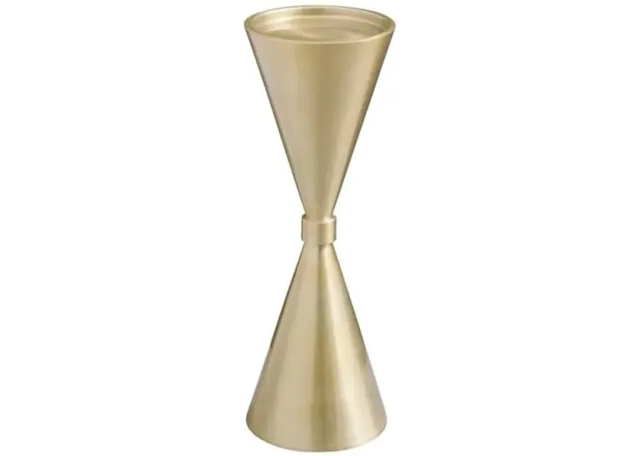Kathryn Modern Accent Table in Brushed Gold Metal-Gold