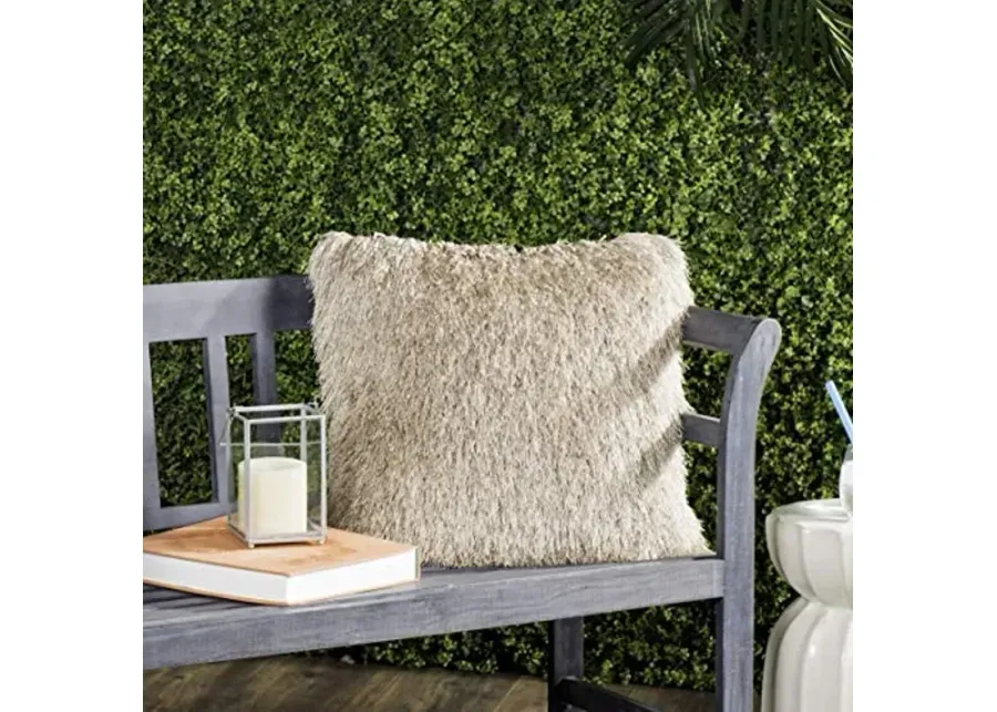 SAFAVIEH Pillow Collection Shag Modish 20" Throw, Metallic Bronze-Metallic Bronze