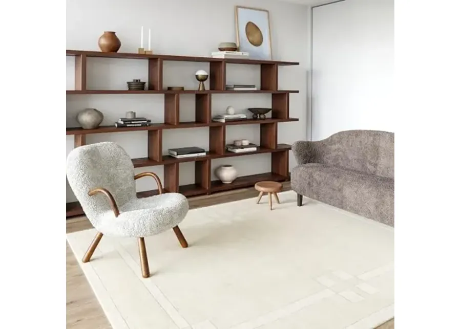 Rugs USA Rune Bordered Wool-Blend Area Rug, 8'6" x 11'6\-Cream