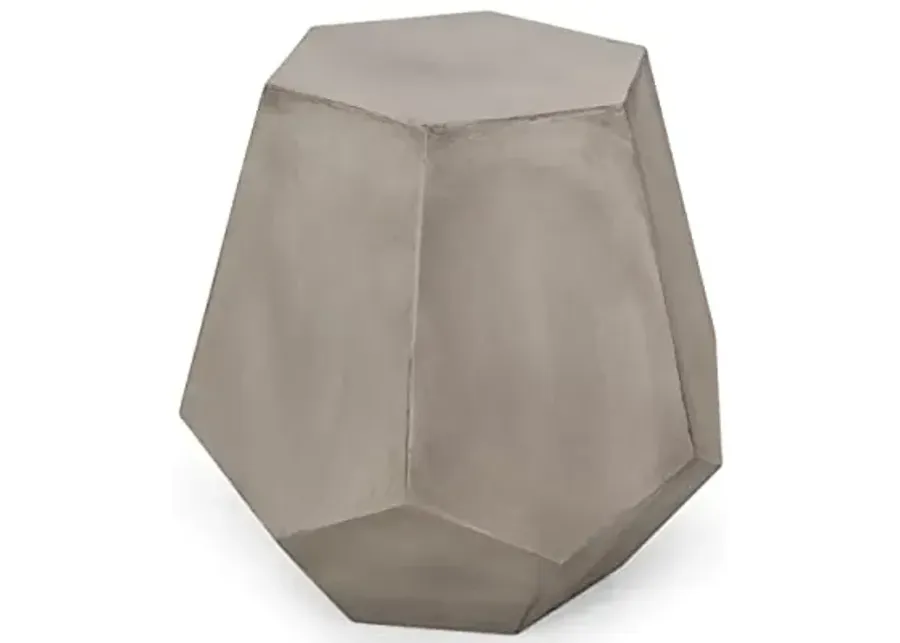 Christopher Knight Home Samuel Outdoor Lightweight Concrete Side Table, Light Gray-Samue, light Gray