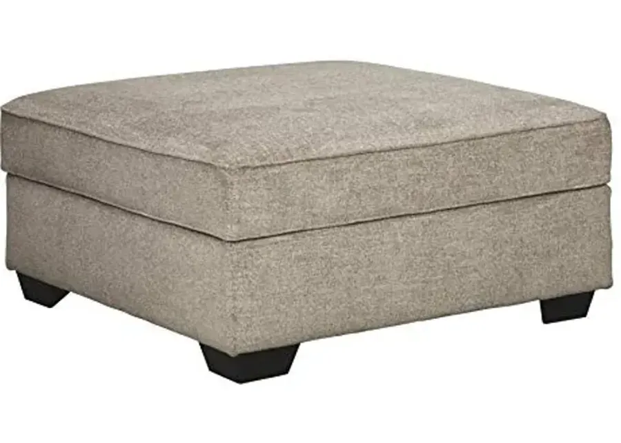 Signature Design by Ashley Borlofield Traditional Oversized Square Accent Ottoman with Storage, Gray-Stone