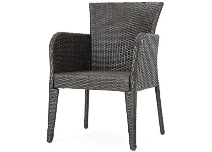 Christopher Knight Home Anaya Outdoor Wicker Dining Chairs, 2-Pcs Set, Multibrown-25.6