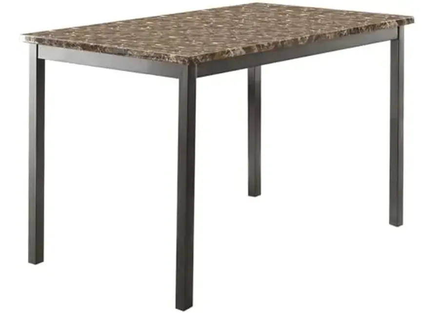 Lexicon Arin Metal Dining Table with Faux Marble Top, 48" x 30\-Black