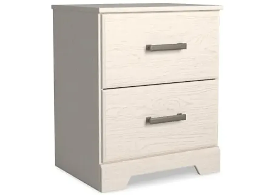 Signature Design by Ashley Stelsie Contemporary 2 Drawer Nightstand, 24.41" Tall, White-White