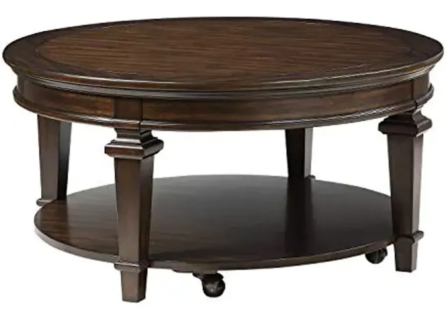 Lexicon Mitchell Round Coffee Table, Espresso-Espresso