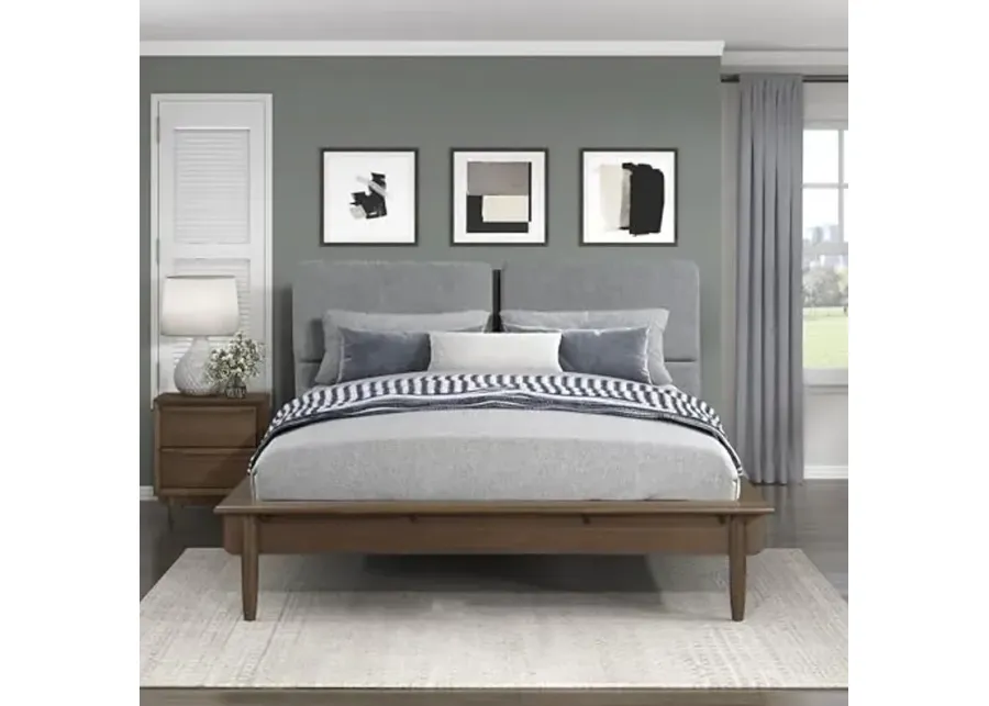 Lexicon Xaria Platform Bed, King, Walnut-Walnut