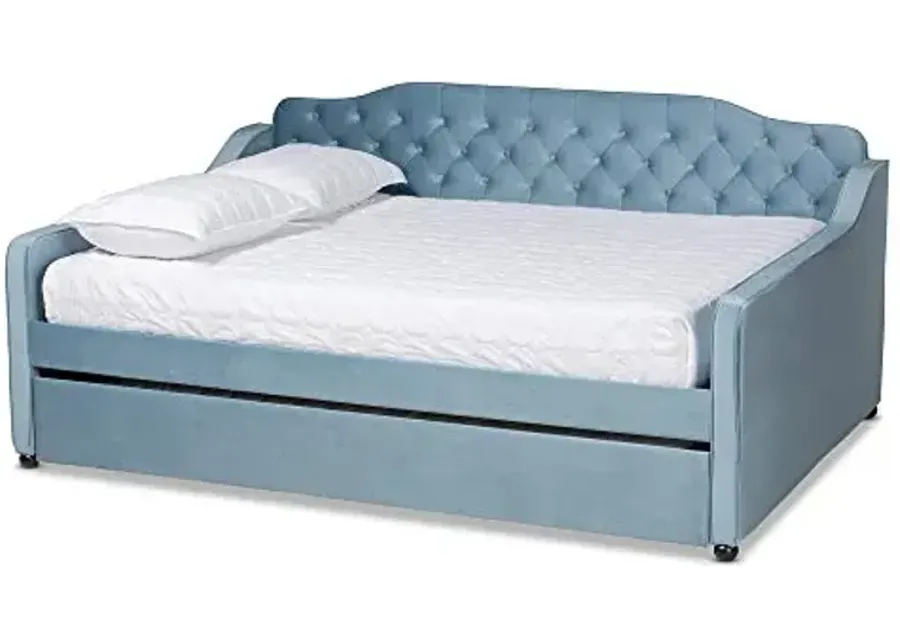 Baxton Studio Daybeds, Queen, Light blue-Light Blue