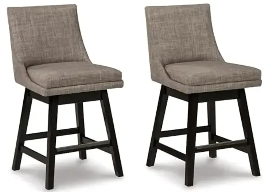 Signature Design by Ashley Tallenger 25" Upholstered Swivel Counter Height Barstool, 2 Count, Light Gray-Light Gray 1 58839-signature-design-by-ashley-tallenger-25-upholstered-swivel-counter-height-barstool-2-count-light-gray-light-gray-1.webp