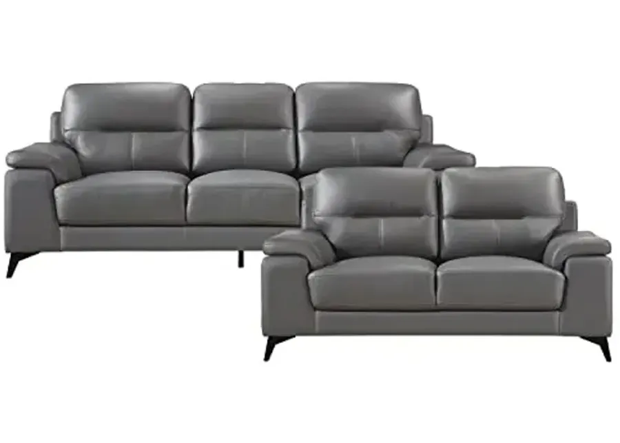 Lexicon Iglesia 2-Piece Living Room Sofa Set, Dark Gray-Dark Gray