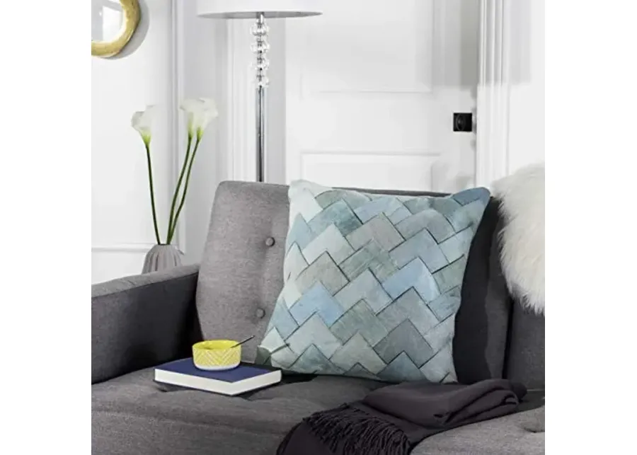 SAFAVIEH Draper Cowhide Throw Pillow, Teal-21