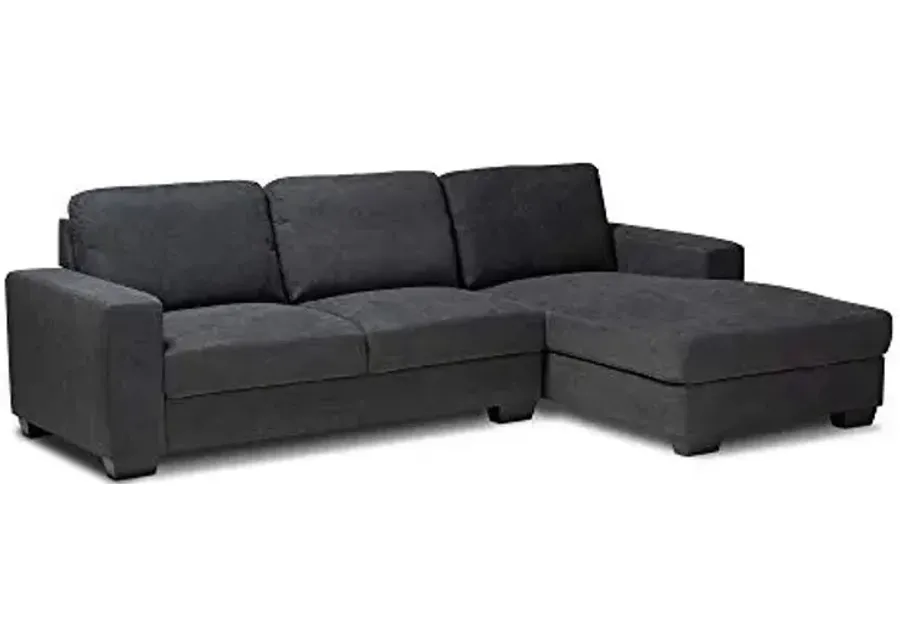 Baxton Studio Sectional, Dark Grey-Dark Grey