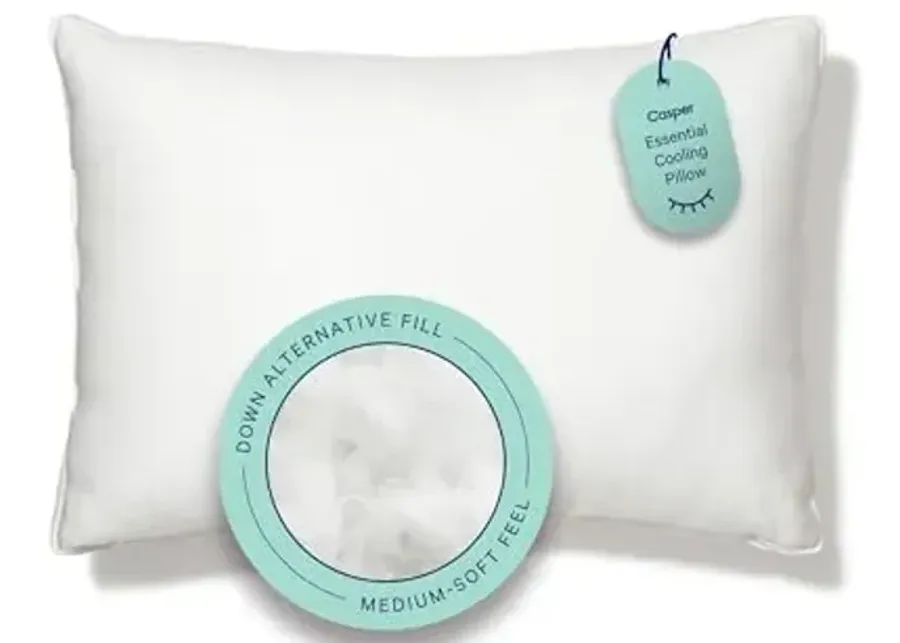 Casper Sleep Essential Cooling Pillow, King, White-Single Pack