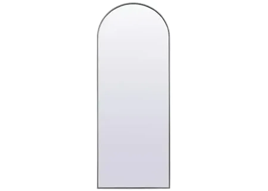 Elegant Lighting Metal Frame Arch Full Length Mirror 28x74 Inch in Silver-28