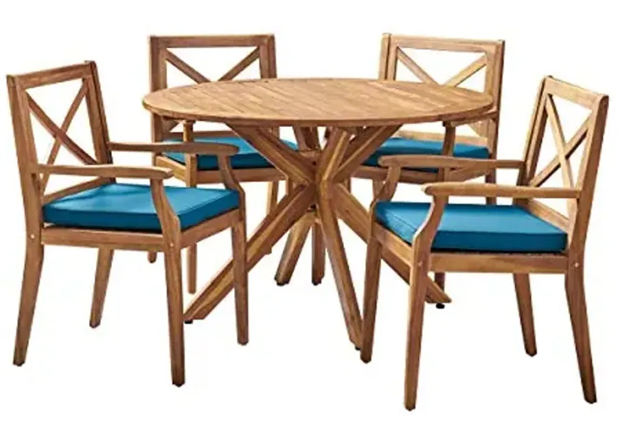 Christopher Knight Home Jordan Outdoor 5 Piece Acacia Wood Dining Set, Teak Finish/Blue-Teak Finish, Blue 1 59502-christopher-knight-home-jordan-outdoor-5-piece-acacia-wood-dining-set-teak-finish-blue-teak-finish-blue-1.webp