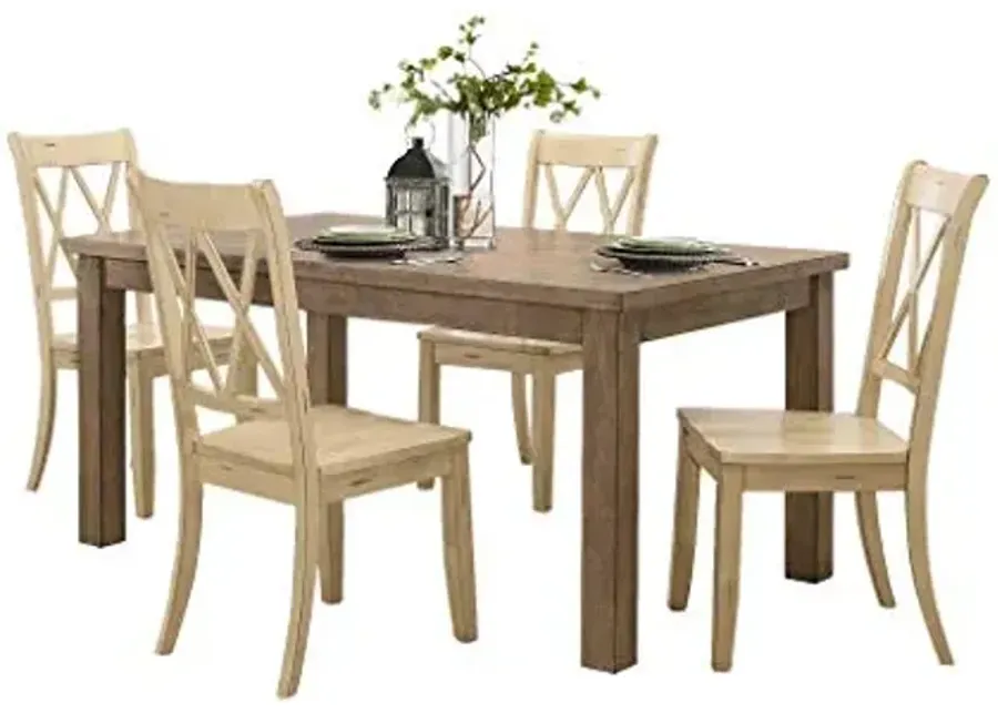 Homelegance 5-Piece Dining Set, Buttermilk-Buttermilk