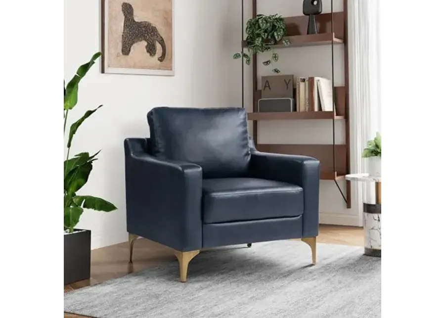 Serta Triton 33.5" Arm Chair, Transitional Modern, Dreamcoil Comfort, Metal Legs, Vegan Leather, Navy Blue-Navy Blue 1 59753-serta-triton-33-5-arm-chair-transitional-modern-dreamcoil-comfort-metal-legs-vegan-leather-navy-blue-navy-blue-1.webp