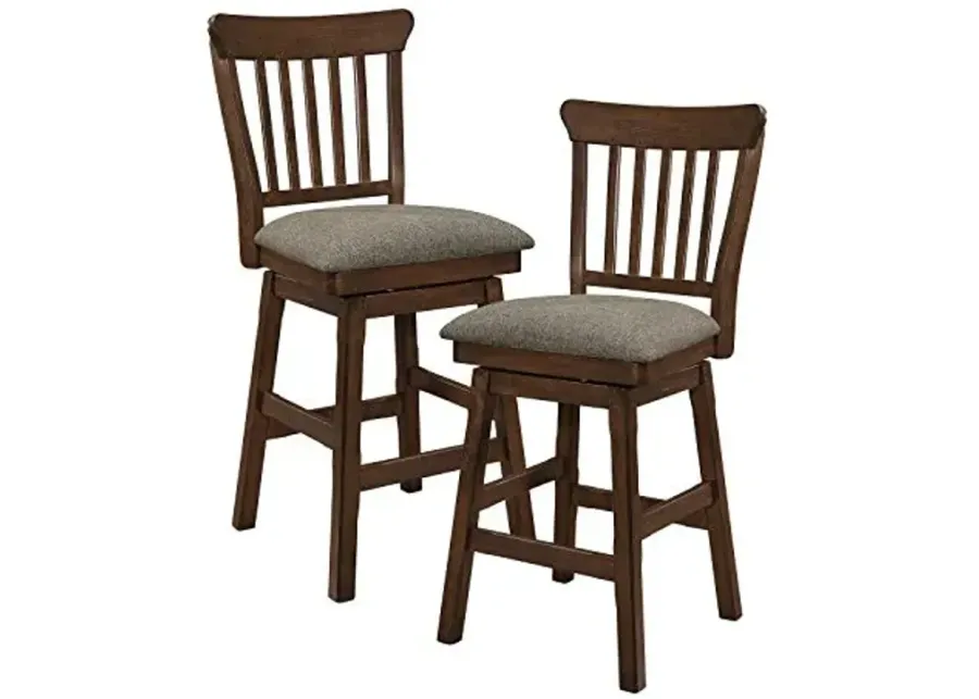 Homelegance Counter Height Swivel Chair (Set of 2) Brown-Brown
