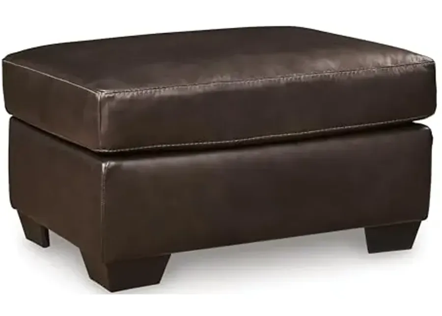 Signature Design by Ashley Santorine Classic Leather Match Rectangular Ottoman for Living Room, Dark Brown-Dark Brown