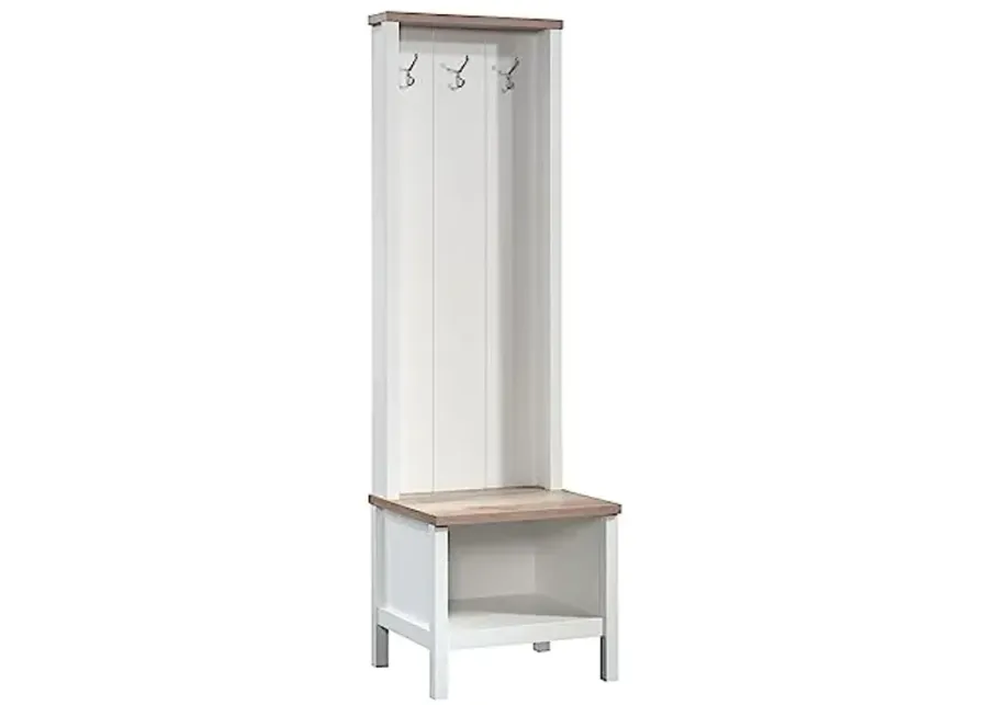 Sauder Cottage Road Hall Tree W/Bench, Soft White Finish-19.45