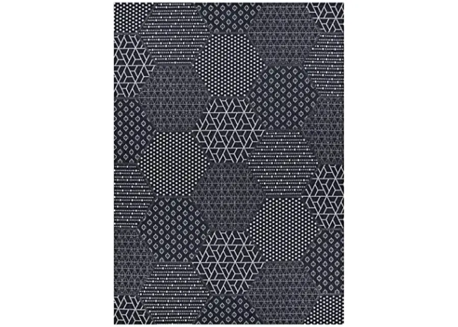 Couristan Anode Current Indoor/Outdoor Area Rug, 2'2" x 11'9" Runner, Current Black-Gray-Current