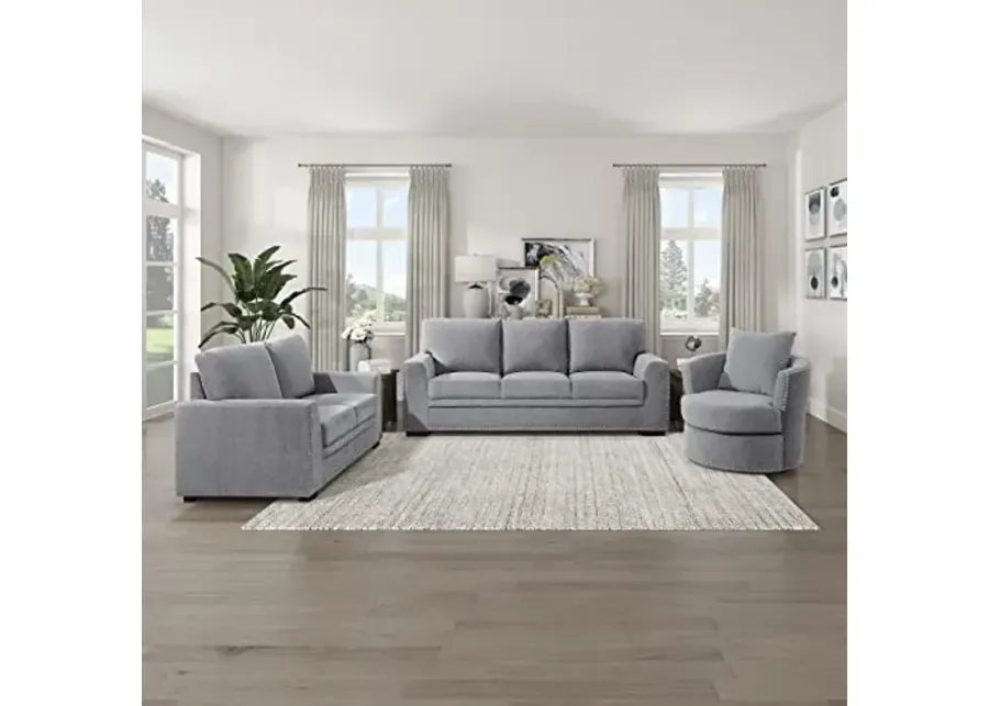 Lexicon Mulligan 3-Piece Living Room Set, Gray-Grey