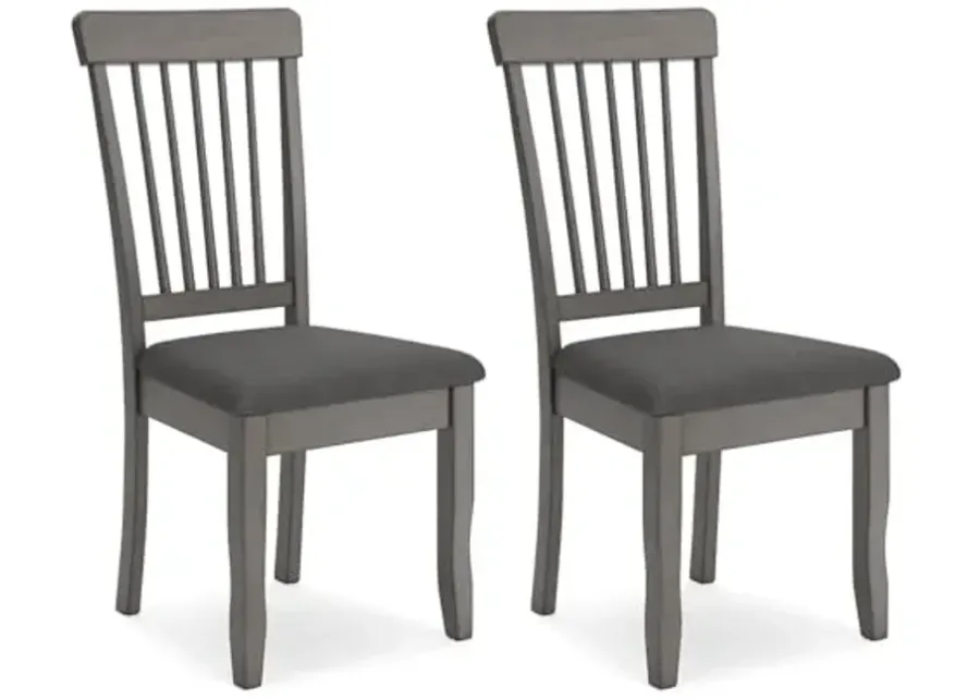Signature Design by Ashley Shullden Casual Dining Room Side Chair with Spindle Back, 2 Count, Gray-Grey
