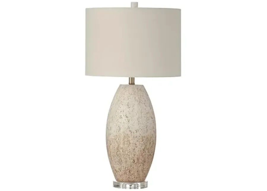 Bassett Mirror Company Dauphin Table Lamp - Heavy Distressed Brown/Cream-White