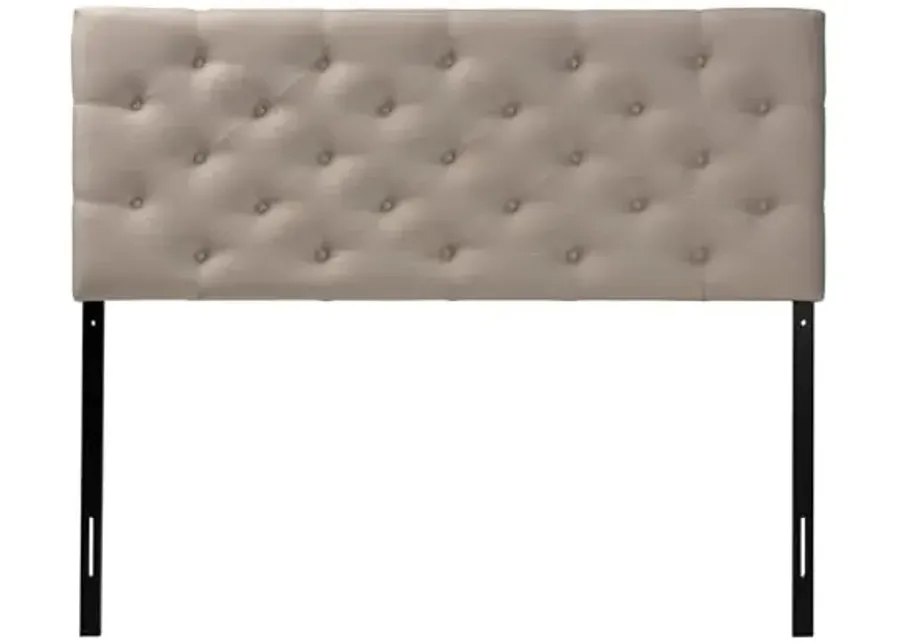 Baxton Studio Viviana Headboard, Queen, Light Beige-Beige
