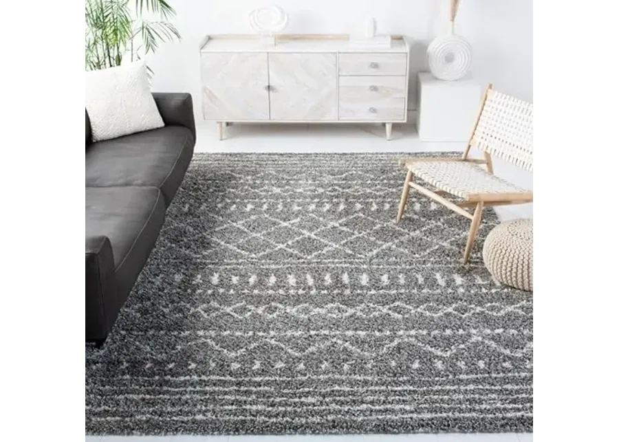 SAFAVIEH Arizona Shag Collection Area Rug - 5'1" x 7'6\-Brown, Ivory