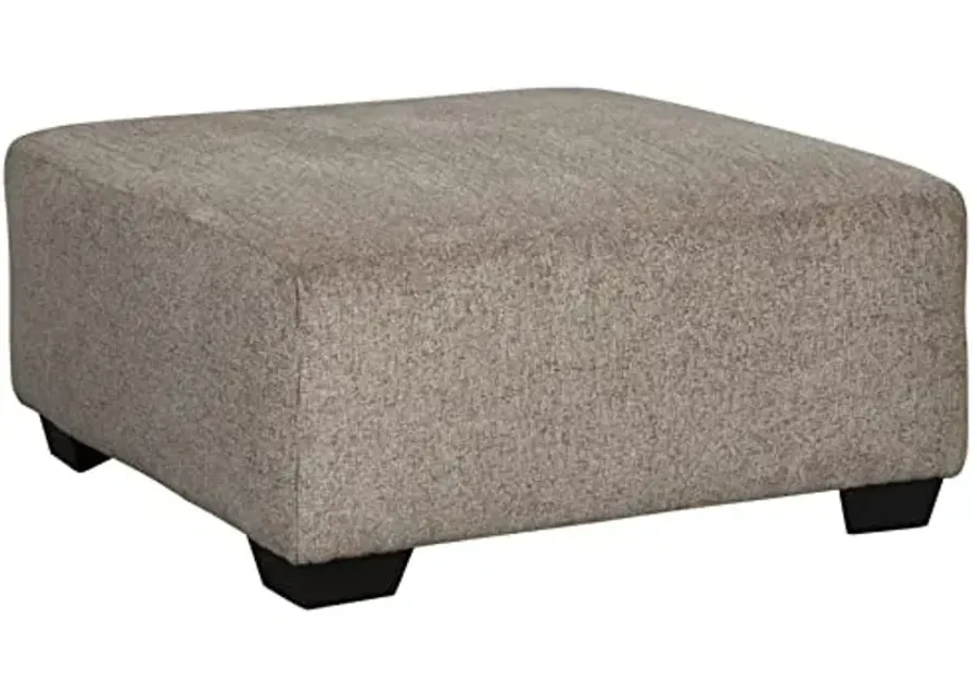 Signature Design by Ashley Ballinasloe Traditiona Square Oversized Ottoman, Beige-Light Gray