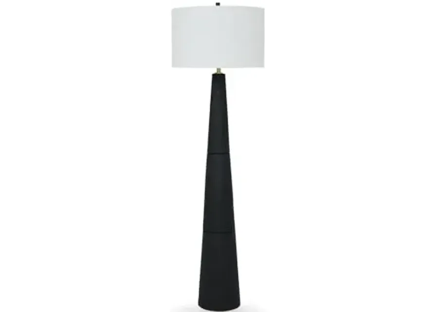 Signature Design by Ashley Hallburg Modern Textured Polyresin Floor Lamp with 3-Way Switch, Black-Black