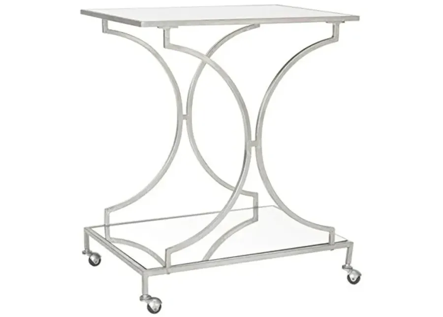 Safavieh Home Collection Ignatius Silver Bar Cart-Silver, Mirror