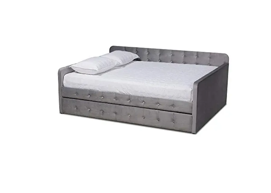 Baxton Studio Daybeds, Queen, Grey-Grey