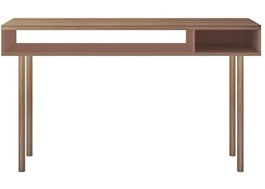 Manhattan Comfort Windsor Modern 2 Shelves Entryway Accent Console Table, 47.24\-Ceramic Pink and Nature