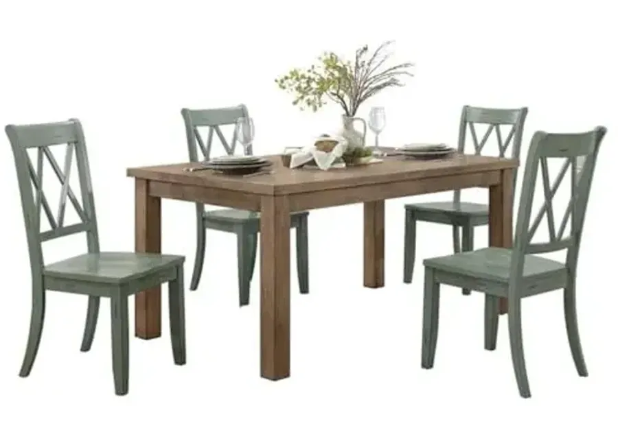 Lexicon Cedric 5-Piece Dining Set, Teal-Teal
