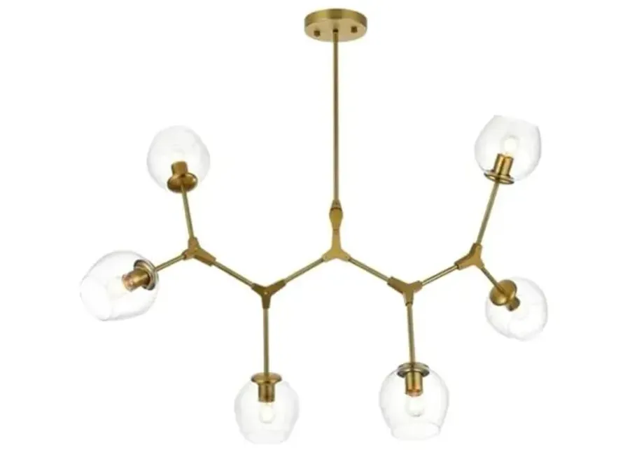 Elegant Lighting Cavoli 49 inch Chandelier in Brass-Gold