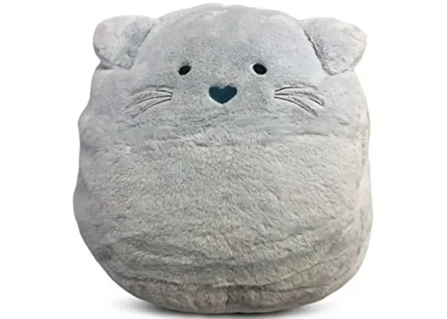 Heritage Kids Fur Kitty Critter Bean Bag Chair, Grey-Grey
