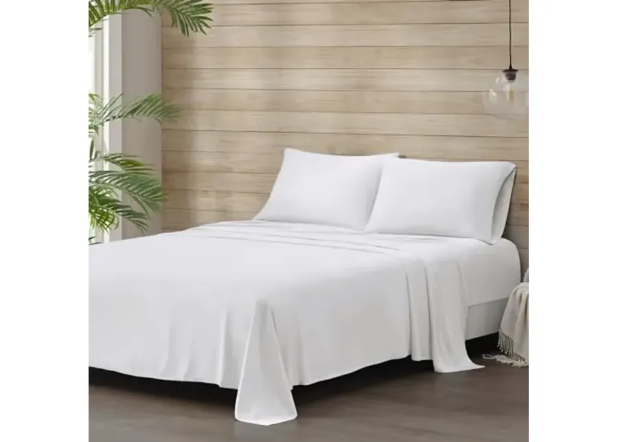 Beautyrest Tencel Polyester Blend Full Sheet Set with White Finish BR20-3893-81