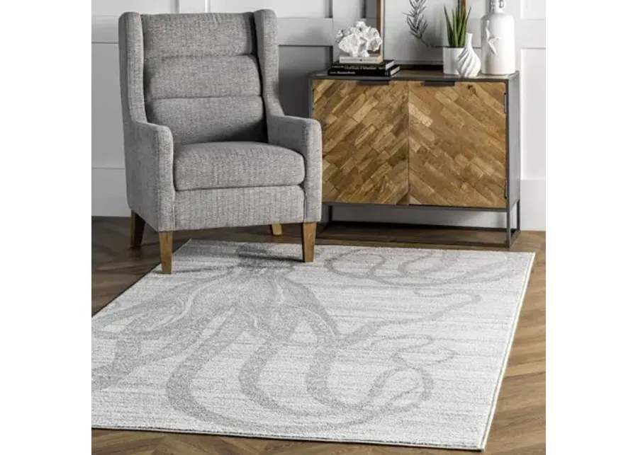 nuLOOM Thomas Paul Power loomed Octopus Area Rug, 5' x 8', Silver-Silver