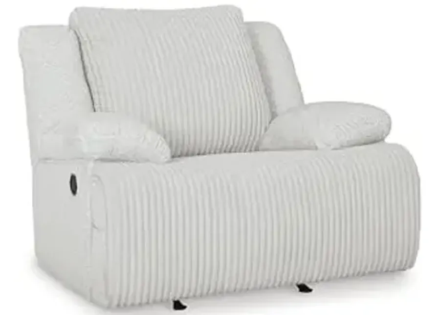 Signature Design by Ashley Top Tier Modern Indoor Upholstered Manual Rocker Recliner, White-White