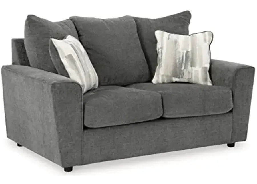 Signature Design by Ashley Stairatt Casual Loveseat with Flared Arms, Gray-Grey