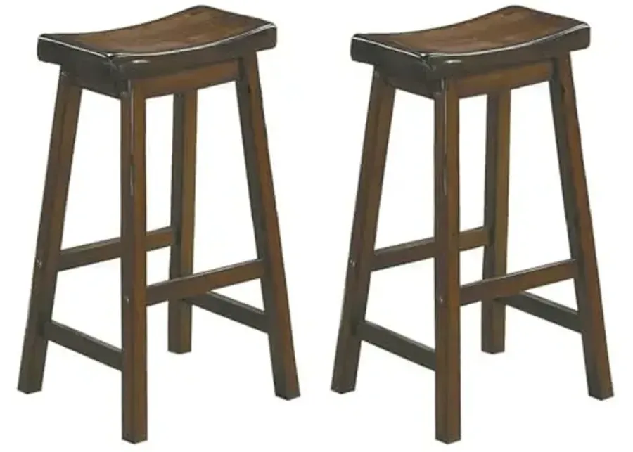 Homelegance Saddleback 29-Inch Height Barstool, Cherry, Set of 2-Cherry