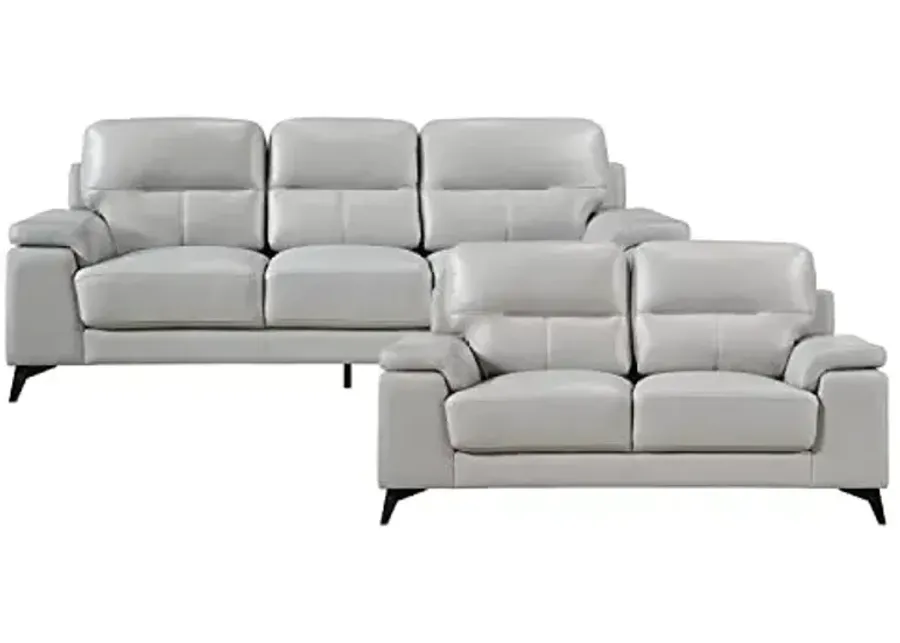 Lexicon Iglesia 2-Piece Living Room Set, Silver Gray-Silver Gray